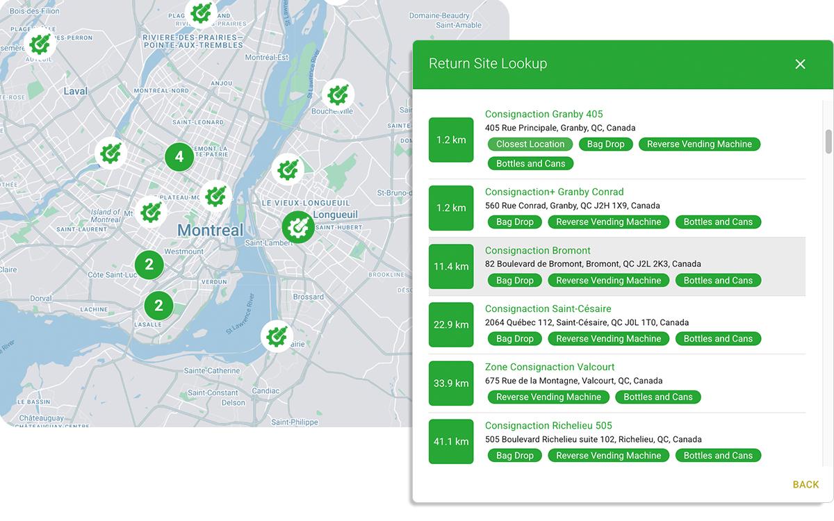 Return Site Locator